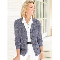 Classic Basics WITT WEIDEN Strickjacke in marine-ecru-meliert | Gr.: