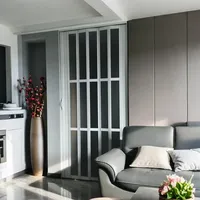 Wetsfgdg Falttüren,Falttür aus PVC weiß | Raumteiler mit Mattiertes Acryl | Leicht zu montierende Schiebetür für Küche, Wohnzimmer-W75*H200cm(Mattiert)