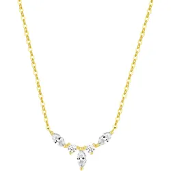 Hey Happiness Kette mit Edelsteine Krone 925 Sterlingsilber Gold Damen 