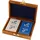 Nklaus Doppelte Spielkartenbox aus Mango-Holz und Messing 15x11x4,5cm – Dekoration