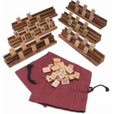Logoplay Holzspiele LOGOPLAY Rummy für 6 Spieler - Okey - Gesellschaftsspiel - Legespiel mit 162 Spielsteinen im Stoffbeutel