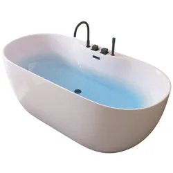 HOME DELUXE Freistehende Badewanne LENI - Farbe: Silber