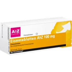 Eisentabletten AbZ 100 mg Filmtabletten 100 St