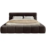 FEDVE Polsterbett Braun Textil, 180x200 cm, - Braun
