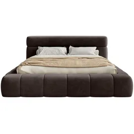 FEDVE Polsterbett Braun Textil, 180x200 cm, - Braun