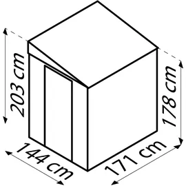 Globel Lean-To 56 1,44 x 1,71 m anthrazit