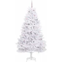 vidaXL Künstlicher klappbarer Weihnachtsbaum Weiß 210 cm