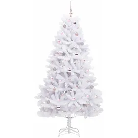 vidaXL Künstlicher klappbarer Weihnachtsbaum Weiß 210 cm