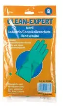 CLEAN-EXPERT Nitril Chemikalienschutzhandschuhe, puderfrei, grün 01160-L , 1 Paar, Größe 9-10