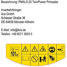Primaster Akku-Laubsauger/-bläser PMALS 20 TwinPower inkl. Akku & Ladegerät