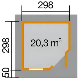 Weka Designhaus 213+ 3 x 3 m Rot