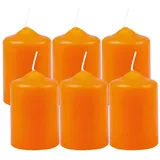 HS Candle Wachskerzen Stumpenkerzen "Orange" Ø4cm x 6cm (6 Stück) Teelicht Durchmesser, in vielen Farben - Hergestellt in EU - Kerzen Blockkerzen - Wachs