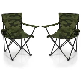 BigDean Campingstuhl Camouflage 2 St.