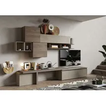 Home Affaire Wohnwand HOME AFFAIRE "Infinity, 8tlg. Breite 330 cm, Höhe variabel (Lowboard, T-Boden", braun (lehmfarben (argilla), bronzo, mercure nb holzstruktur), B:330cm H:210cm T:40cm, Holzwerkstoff, Kastenmöbel-Sets, Wohnwand, 2x Hängewürfel, Würfel-Elem.