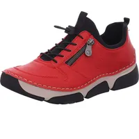 Rieker Damen Sneaker Halbschuh Ziernaht 45951, Größe:41 EU, Farbe:Rot - 41