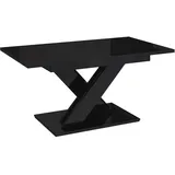 PROROOM FURNITURE Esstisch Schwarz Glanz - Onyx Table bis 180 cm - 140x 80x75 cm - Schwarz