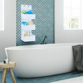 Relaxdays Hängeorganizer 75 x 25 x 15 cm 3-tlg. weiß