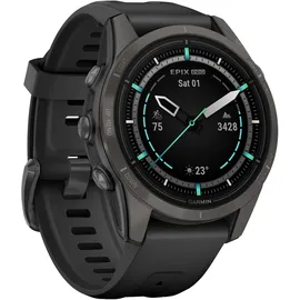 Garmin Epix Pro (Gen 2) Sapphire 42 mm schwarz/carbongrau Titan mit Silikonarmband