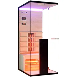 Infrarotkabine SANOTECHNIK "Billund 1", braun (holz), integrierte Steuerung, (ohne Ofen), Saunen, mit Farblichttherapie, MP3 Player (inkl. Bluetooth), 2x Lautsprecher