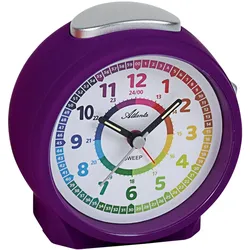 Kinderwecker ATLANTA "1999/8", lila, Wecker, Kinder, Lernwecker, Quarz, Geschenkidee