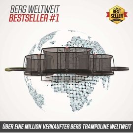 Berg Toys BERG Trampolin Regular 410 cm Ultim Champion ECO rechteckig Grün + Sicherheitsnetz DLX XL