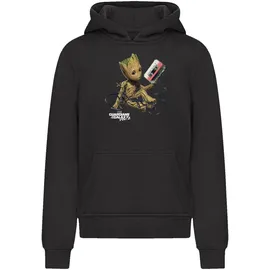 F4NT4STIC Kapuzenpullover F4NT4STIC "Marvel Guardians Of The Galaxy Vol2 Groot Tape", Jungen, Gr. 122/128, schwarz, Obermaterial: 65% Baumwolle, 35% Polyester, relaxed fit, Pullover Kapuzenpullover, Premium Qualität