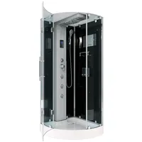 AcquaVapore D37-23L0 Komplettdusche rechts 100 x 218 cm Schwarz Sicherheitsglas Duschwanne
