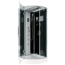 AcquaVapore D37-23L0 Komplettdusche rechts 100 x 218 cm Schwarz Sicherheitsglas Duschwanne