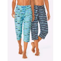 Strandhose FEEL GOOD, Damen, Gr. 40/42, Normalgrößen, bunt (dunkelblau, bedruckt, aqua, bedruckt), 100% Baumwolle, gemustert, mehrfarbig, bedruckt, Hosen