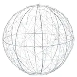 Relaxdays LED Dekokugel 20 cm Silber