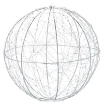 Relaxdays LED Dekokugel 20 cm Silber