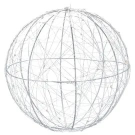 Relaxdays LED Dekokugel 20 cm Silber