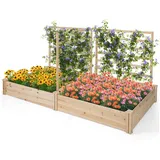 Costway Hochbeet mit Rankgitter 222 x 114 x 110 cm Beige