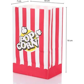 Funx Popcorntüten FX-06208 Rot/Weiß aus Kraftpapier 1 Liter, 80 Stück
