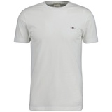 GANT T-Shirt mit Label-Stitching, Offwhite, M,