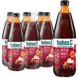 hohes C Roter Multivitamin (6 x 1l), 100% Saft, Apfel, Traube, Zitrone, 7 Vitamine, ohne Zuckerzusatz, mit recyceltem PET