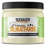 SEEBAUER diy Silikatfarbe Gelb 300ml für Innen (No. 459 Lemon Soda) Atmungsaktive Mineralfarbe für Allergiker - Abwaschbare Wandfarbe - Gelbtöne hohe Deckkraft