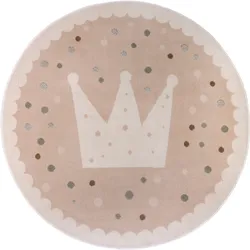 Kinderteppich HANSE HOME "Adventures Crown", beige (beige,creme), H:8mm Ø:100cm, Polypropylen, Teppiche, Spielteppich, fest, Kinderzimmer, Kurzflor, Spielunterlage