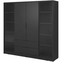 masseno Drehtürenschrank CATERINA 206 x 200 x 51 cm Schwarz