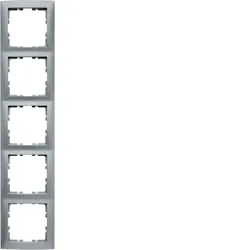 Berker Rahmen 5fach, S.1, aluminium matt, Aluminium, Aluminium, Metall, Thermopl
