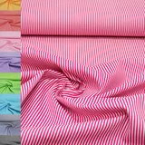 MAGAM-Stoffe Amelie Streifen Baumwollstoff Oeko-Tex Meterware 50cm (05. Pink)
