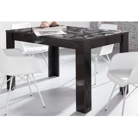 INOSIGN Esstisch INOSIGN "Prisma 137x90 cm, Esszimmertisch, ausziehbar, erweiterbar auf 185 cm", grau (anthrazit hochglanz lack, anthrazit mit siebdruck hochglanz lack), B:137cm, Tische, Rechteckiger Esstisch Esstisch, rechteckig,Tischplatte Stärke 22 mm u.