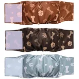 Beilei Creations Premium waschbare Bauchbänder für Rüden, (3er Pack) von Hundewindeln & Hundebauchbänder (S, drucken)