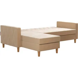 CosmoLiving by Cosmopolitan Ecksofa »Liberty, L-Form,« mit Schlafffunktion, Recamiere beidseitig montierbar, Sitzhöhe 43 cm