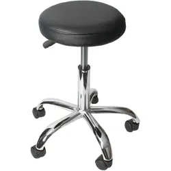 Mendler Arbeitshocker HWC-E47, Kosmetikhocker, mit Rollen Kunstleder ~ schwarz