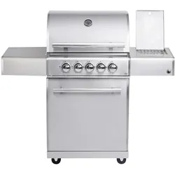 CHEF M Paket E - Basis silber, 3 Brenner, Backburner, Seitenkocher, AIR SYSYTEM, BBQ Paket