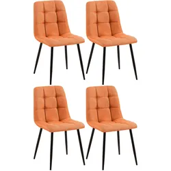CLP 4er Set Esszimmerstuhl Tilde orange/Stoff