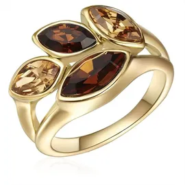 Lulu & Jane Ring Metall-Legierung verziert mit Kristallen von Swarovski® in gelbgold | Gr.: 54