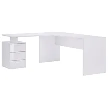 INOSIGN Eckschreibtisch New Selina, Schreibtisch, Schubkästen, mit oder ohne Monitoraufsatz, B 180/160 cm weiß 180 cm x 75 cm x 160 cm