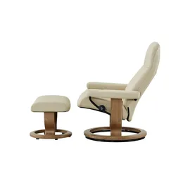 Stressless Relaxsessel Leder 85 x 100 x 77 cm Creme mit Hocker